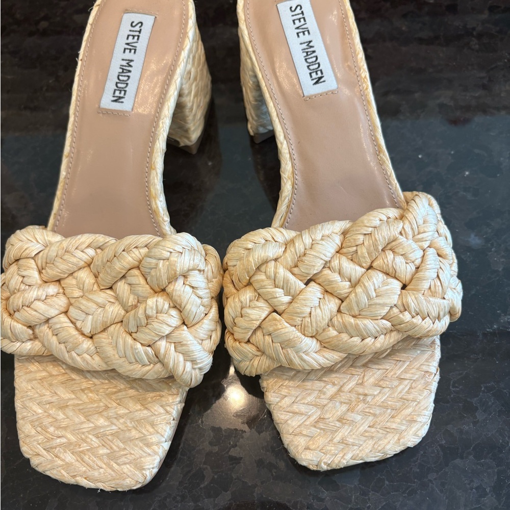 Steve Madden Cream Braided Sandals